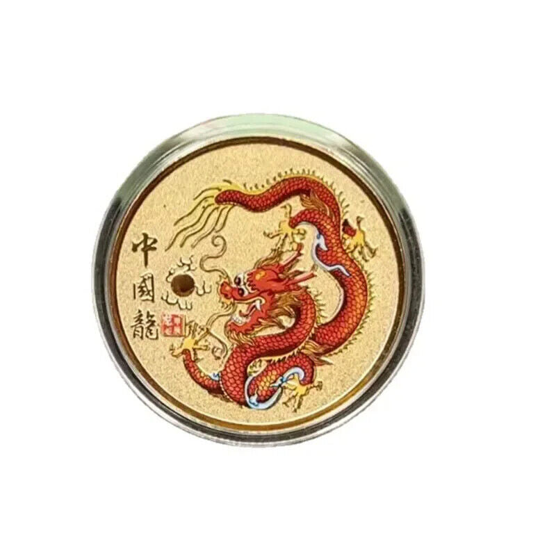 Collection Coin Metal Colorful Gold Plated Chinese Dragon Year Souvenir 40x1.5mm