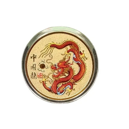 Collection Coin Metal Colorful Gold Plated Chinese Dragon Year Souvenir 40x1.5mm