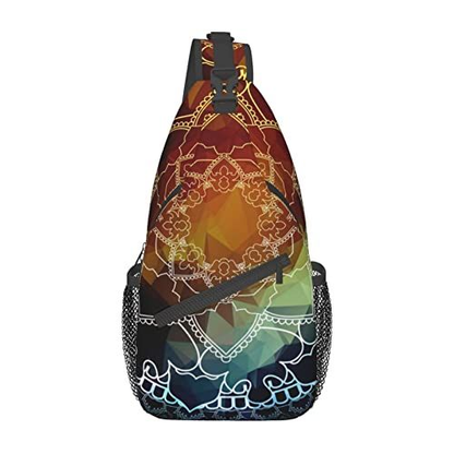 ASYG Mandala Flower Sling Bag Crossbody One Size, Flower-e003
