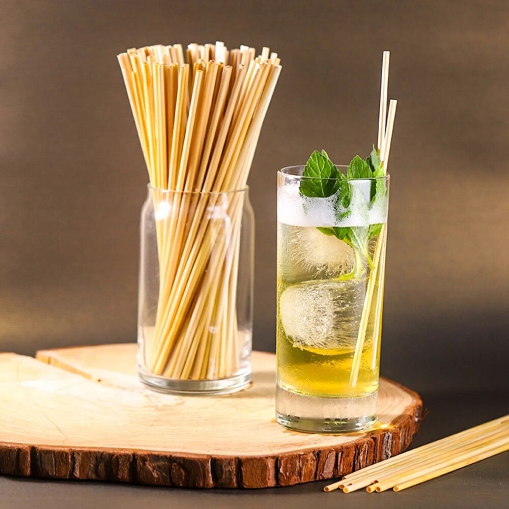 Drinking Straws 100Pcs Organic Natural Wheat Eco-Friendly Cocktail Bar Drinkware