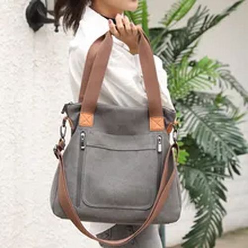 Canvas Shoulder Bag Fashion Large Capacity Crossbody Purse Polyester Handbags