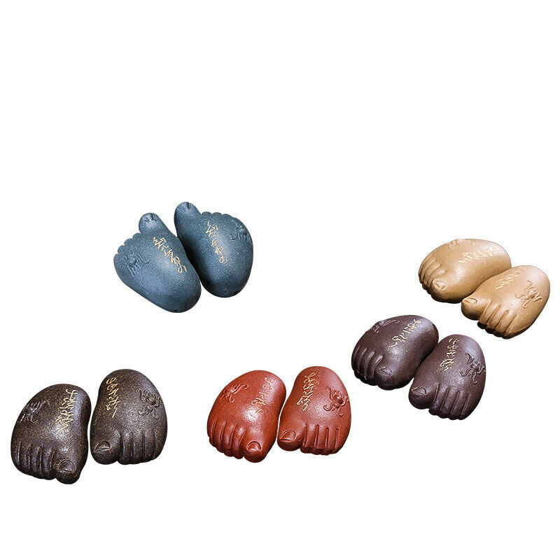 One Pair Feet Yixing Zisha Purple Clay Tea Pet Creative House Warming Gift New