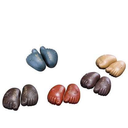 One Pair Feet Yixing Zisha Purple Clay Tea Pet Creative House Warming Gift New