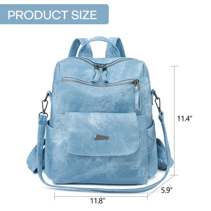 Women's PU Leather Backpack Travel Anti-theft Shoulder Bag Purse Satchel Handbag
