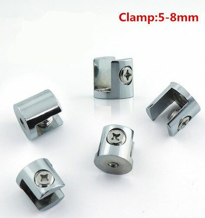 4Pcs/Lot Glass Clamp Chrome Zinc Alloy Finish Plated Bracket Shelf Holder Supply