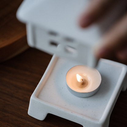 White Modern Ceramic Candlestick Lamp for Home Decor