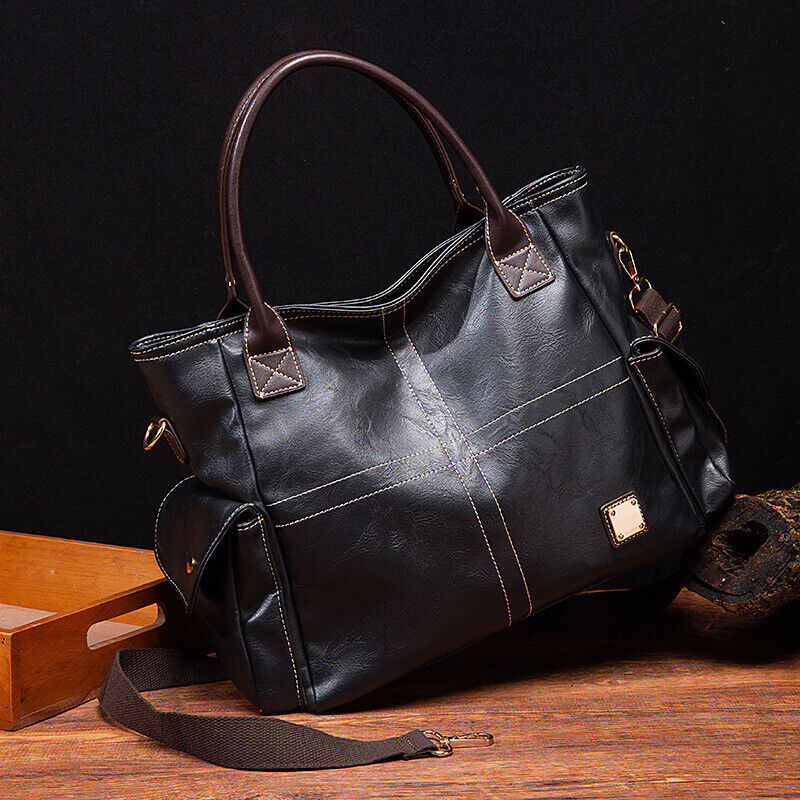Soft Oil Wax Leather Women's Tote Bag, Large Capacity Handbag Shoulder Bags