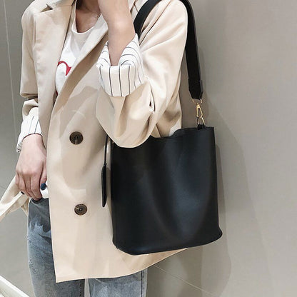 2piece/set Pu Leather Women's Handbags Ladies Tote Women Shoulder Crossbody Bag