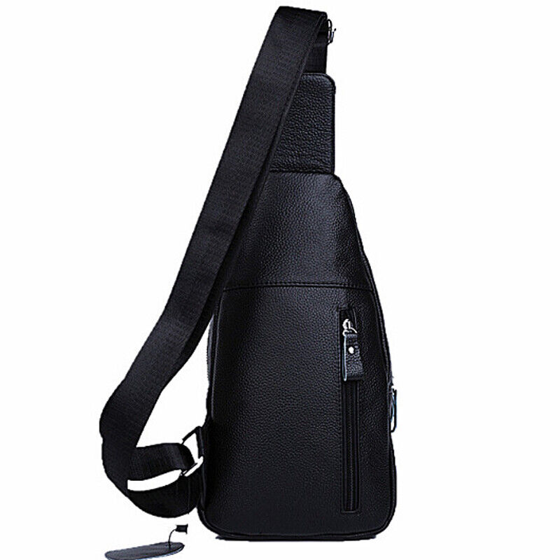Sling Backpack 100% Genuine Leather Men's CrossBody Chest Bag Crocodile Daypack