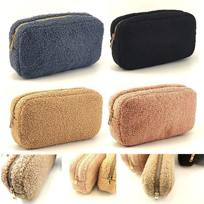Makeup Plush Bag Cashmere Toiletries Cosmetic Bag Pouch Organizer Storage Purse