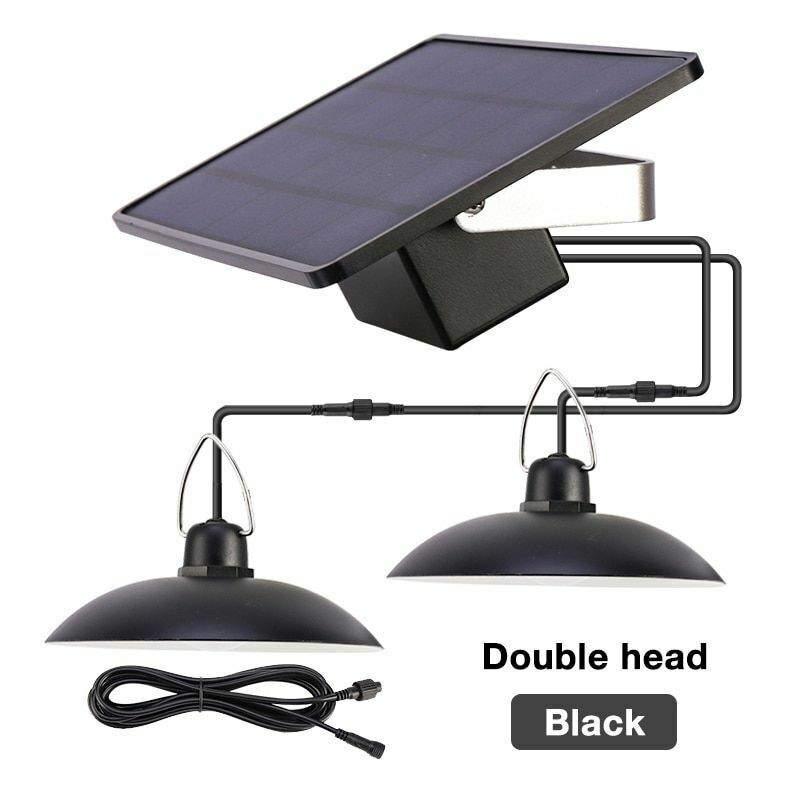 LED Solar Pendant Light Outdoor Indoor Power Lamp Line Bulb Shed Lighting Home