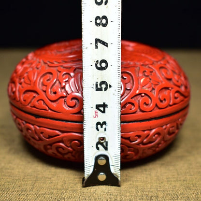 chinese lacquerware box Japan lacquerwork lacquer jewelry carved Phoenix statue