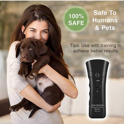 Pet Dog Repeller Anti Barking Stop Bark LED Ultrasonic Dogs Training Device