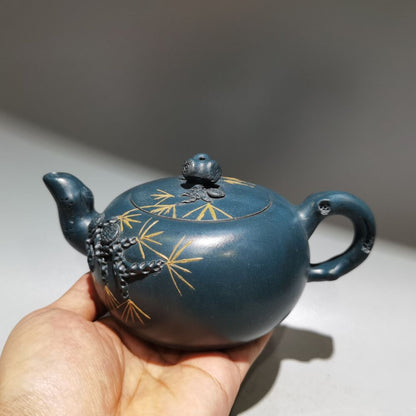 vintage chinese yixing purple clay teapot zisha ceremony pine needle teaware art