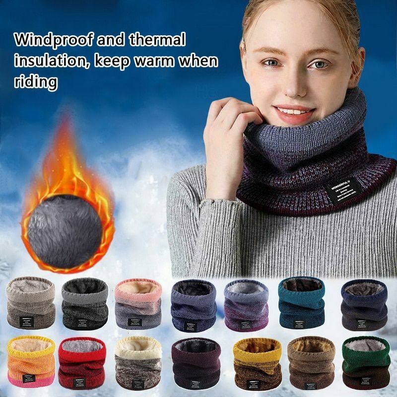 Winter Hiking Scarf Bandana Mask Cashmere Knitted Neck Warmer Face Fleece Shawl