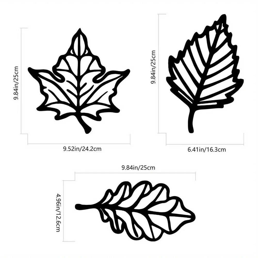 3 Pcs Metal Botanical Leaf Wall Decor Metal Wall Decoration Wall Art