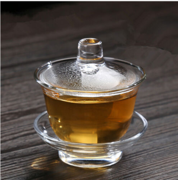 100ml glass gaiwan clear color promotions tea cup bowl with coaster lid tureen