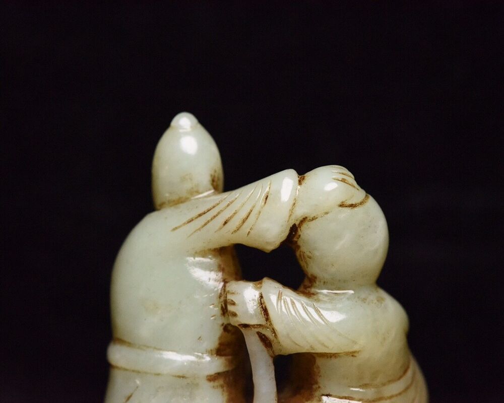 Chinese Natural Hetian Jade Carving Figure Story Statue Figurine Collections Art