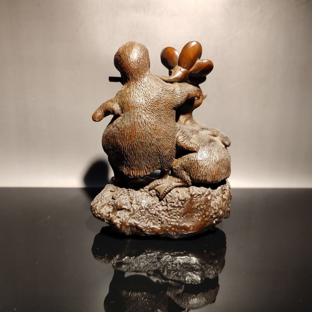 vintage wooden ornaments sculptures duck love statue anniversary gifts couple