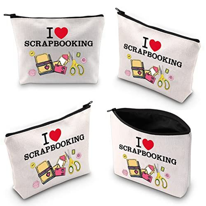 WZMPA Scrapbook Lover Cosmetic Makeup Bag Fan Gift I Scrapbooking
