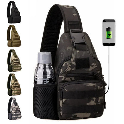 Men Canvas Shoulder Bags Travel Men's Crossbody Bag Army Style Chest Back Pack