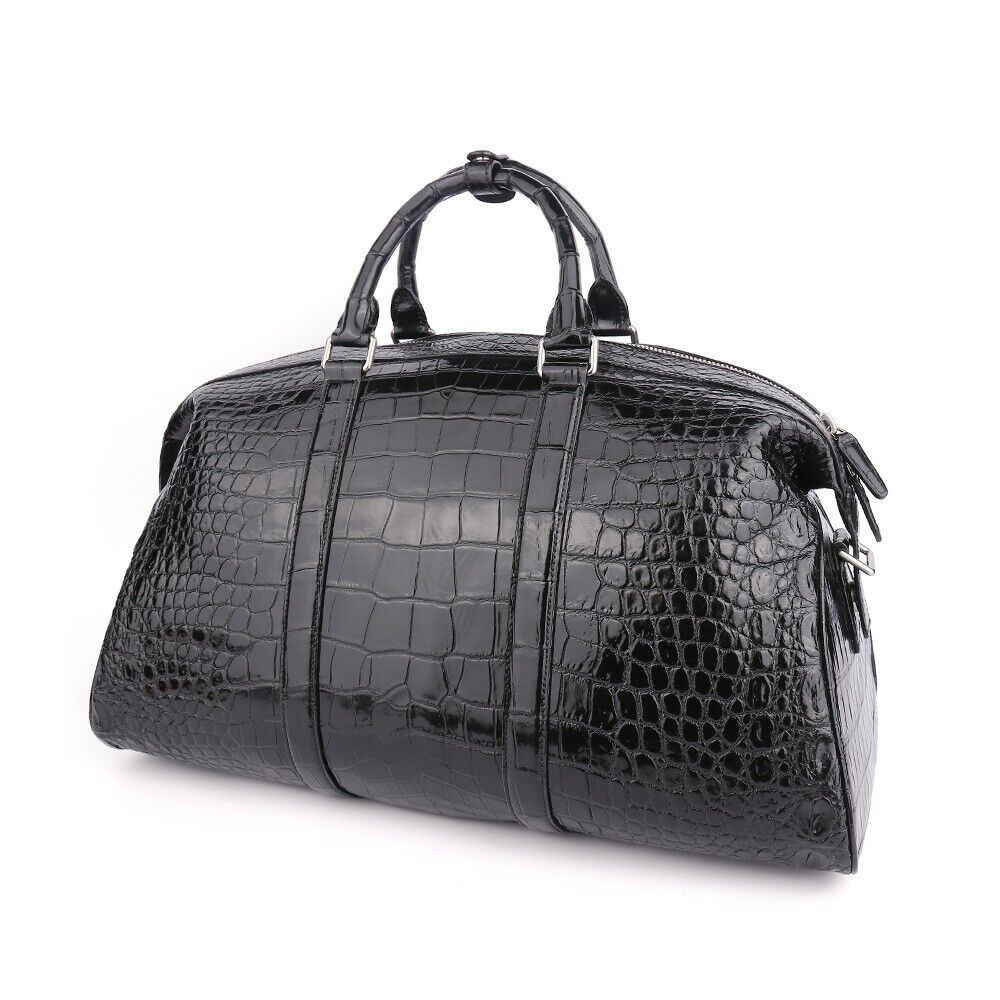 Real Alligator Crocodile Belly Skin Business Briefcase Shoulder Handbag Travel