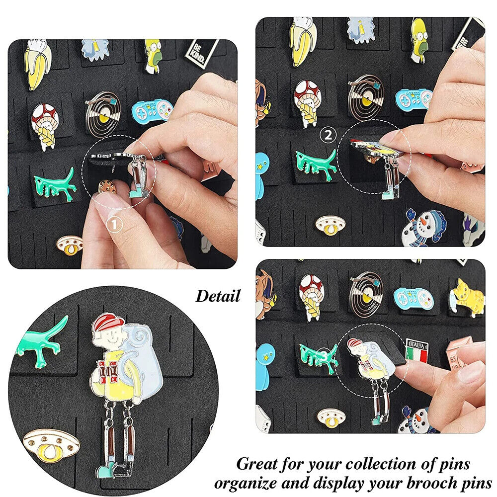 Hanging Brooch Pins Organizers Velvet Badges Buttons Lapel Board Storage Display