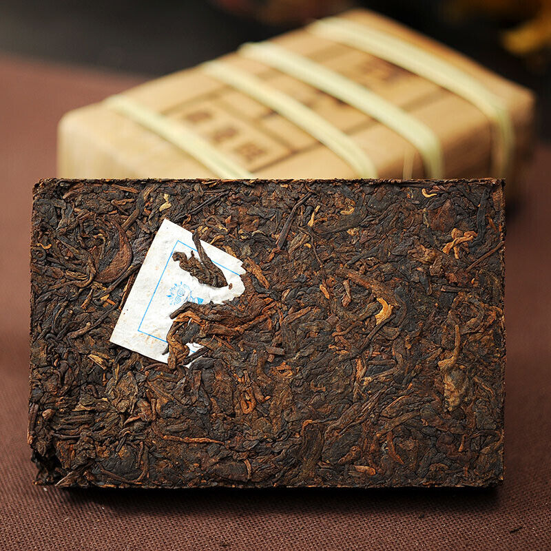 Lao Man E Puerh Tea Brick Ripe Ancient Tree Yellow Brick Puer Pu'er Tea Shu 500g