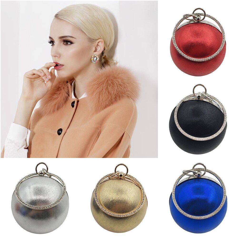 Women Round Ball Shoulder Messenger Bag Party Evening Clutch Fashion Phone Purse