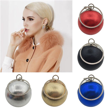 Women Round Ball Shoulder Messenger Bag Party Evening Clutch Fashion Phone Purse