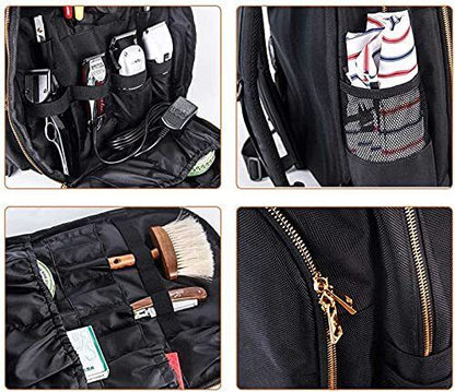 YOMQLJXB Portable Barber Bookbag Hairstylist 1 Count (Pack of 1), black