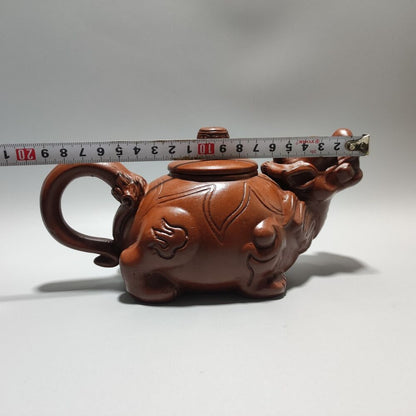 Vintage Chinese Yixing Purple Clay Teapot Zisha Ceremony Carving Collectible Art