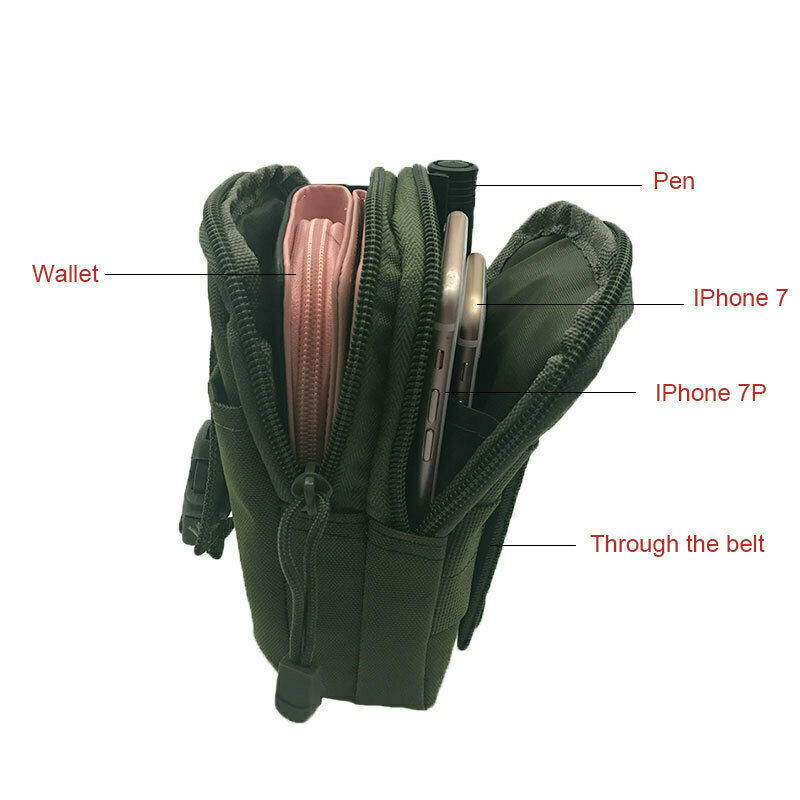 Men Waist Pack Bum Bag Black Pouch Waist Packs Molle Nylon Wallet Travel Tool