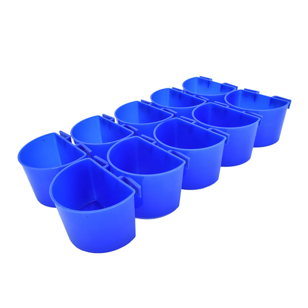 10 pcs Cup Hanging Water Feed Cage Cups Poultry Gamefowl Rabbit Chicken HOT