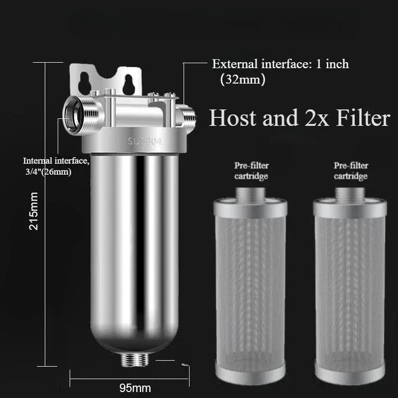 Whole House Water Filter for Household 304 Stainless Steel Backwashing Function