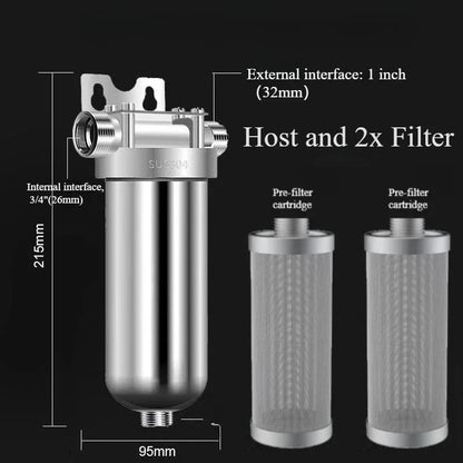 Whole House Water Filter for Household 304 Stainless Steel Backwashing Function