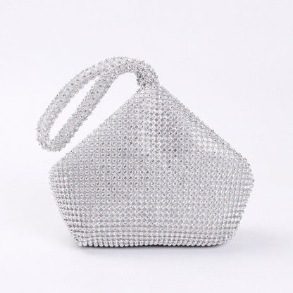 Women Sparkle Diamante Wedding Clutch Purse Prom Evening Party Wrist Bag Handbag