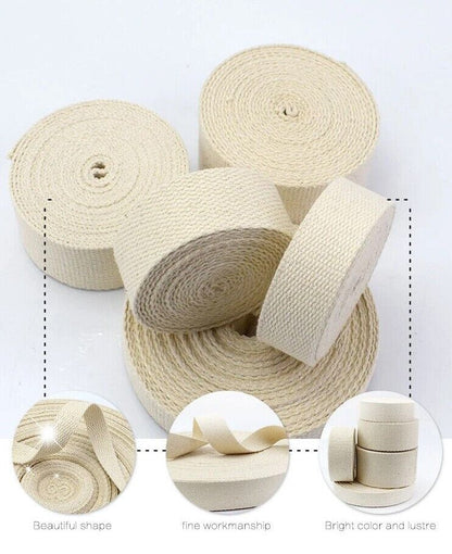 Belt Strapping 9Meter Polyester Cotton DIY Webbing Ribbon Backpack Strap 20~50mm
