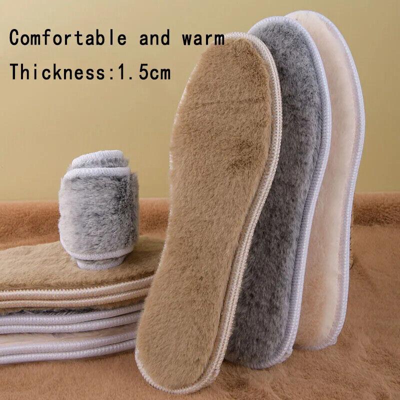 Warm Heated Insole Fur Thermal Felt Thicken Men Women Winter Breathable Shoe Pad