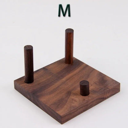 Crystal Stone Holder 2Pcs Natural Middle Black Walnut Mineral Display 85x85x12mm