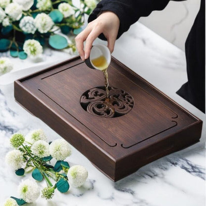 Bamboo Tea Tray with Water Storage|Gong Fu Tea Tray|Tea Accessories