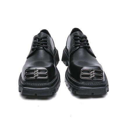 Black Loafers Men Shoes Solid Lace-up Size 38-45 Mens Shoes