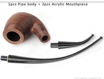 2 in 1 Wooden Rosewood Smoking Pipe 9mm Filter Wood Tobacco Tube Pipes Men Gifts
