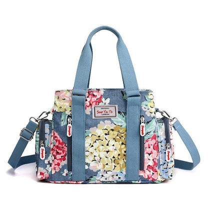 Nylon Flower Pattern Crossbody Bag Shoulder Purse Large Handbag Tote 25*11*20 CM