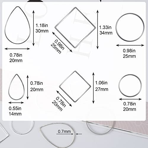 PAGOW 96Pcs Earring Hoop Jewelry Making, Hypoallergenic Teardrop Silver