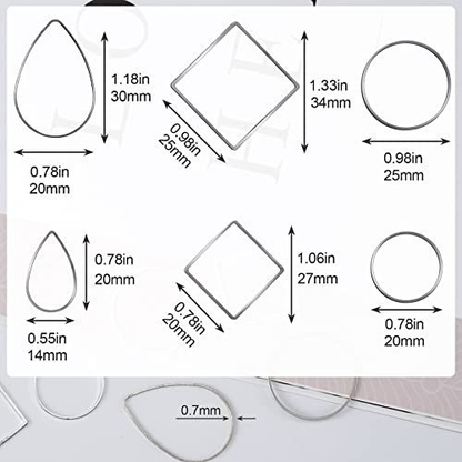 PAGOW 96Pcs Earring Hoop Jewelry Making, Hypoallergenic Teardrop Silver