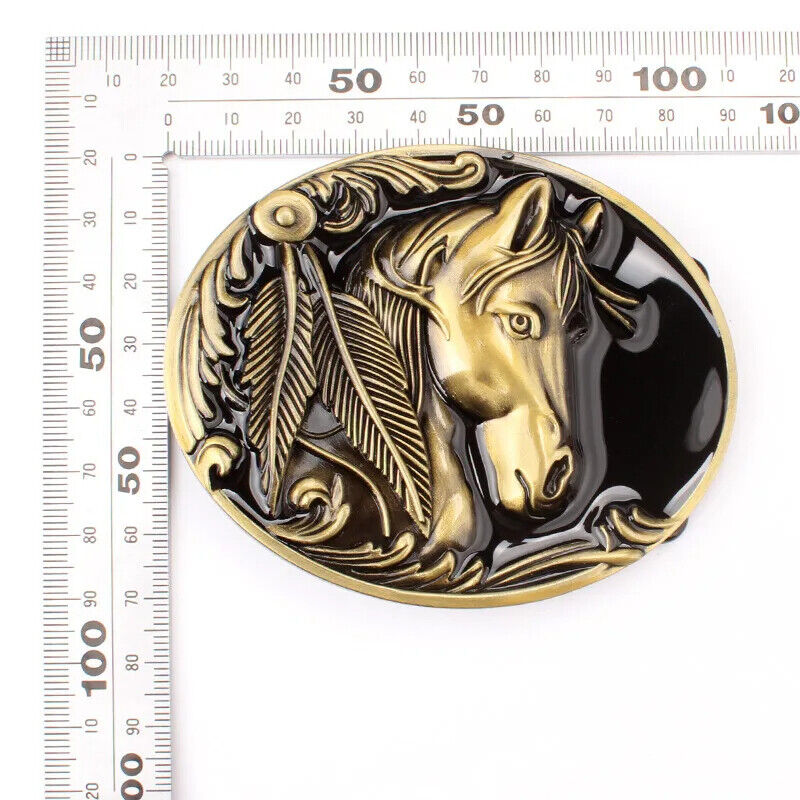 Men Belt Buckles 3.8cm Width Suitable Animal Horse Fashion Waistband Accessories