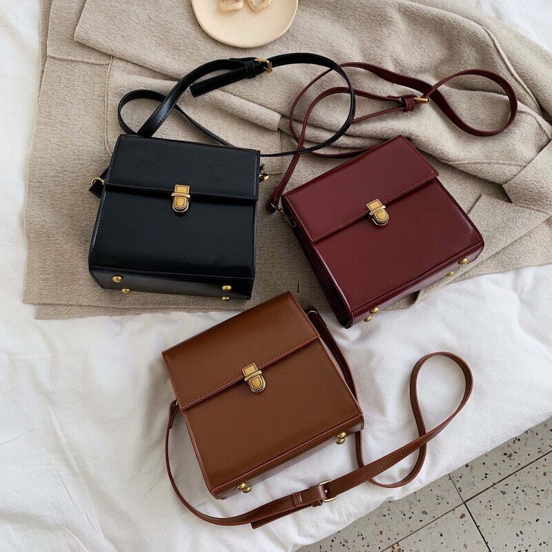 Women's Shoulder Bag Autumn Square Bag Ladies Crossbody Purses Texture Femme