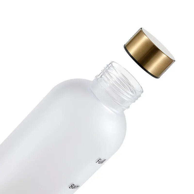 Water Bottle 1L PC W/ Time Marker Motivational Reusable Fitness Sports Drinkware