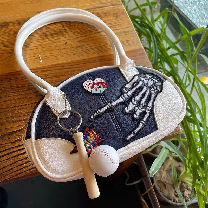 Gothic Handbag Shoulder Bag Patchwork Fashion Synthetic Leather Purse 20*12*5 CM